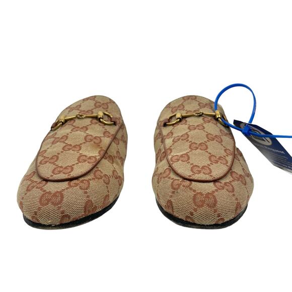 Gucci GG Monogram Fur Princetown Mules Horsebit Natural Size 39.5 - Picture 4 of 11